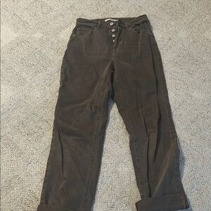 Brown Button-Fly Pants